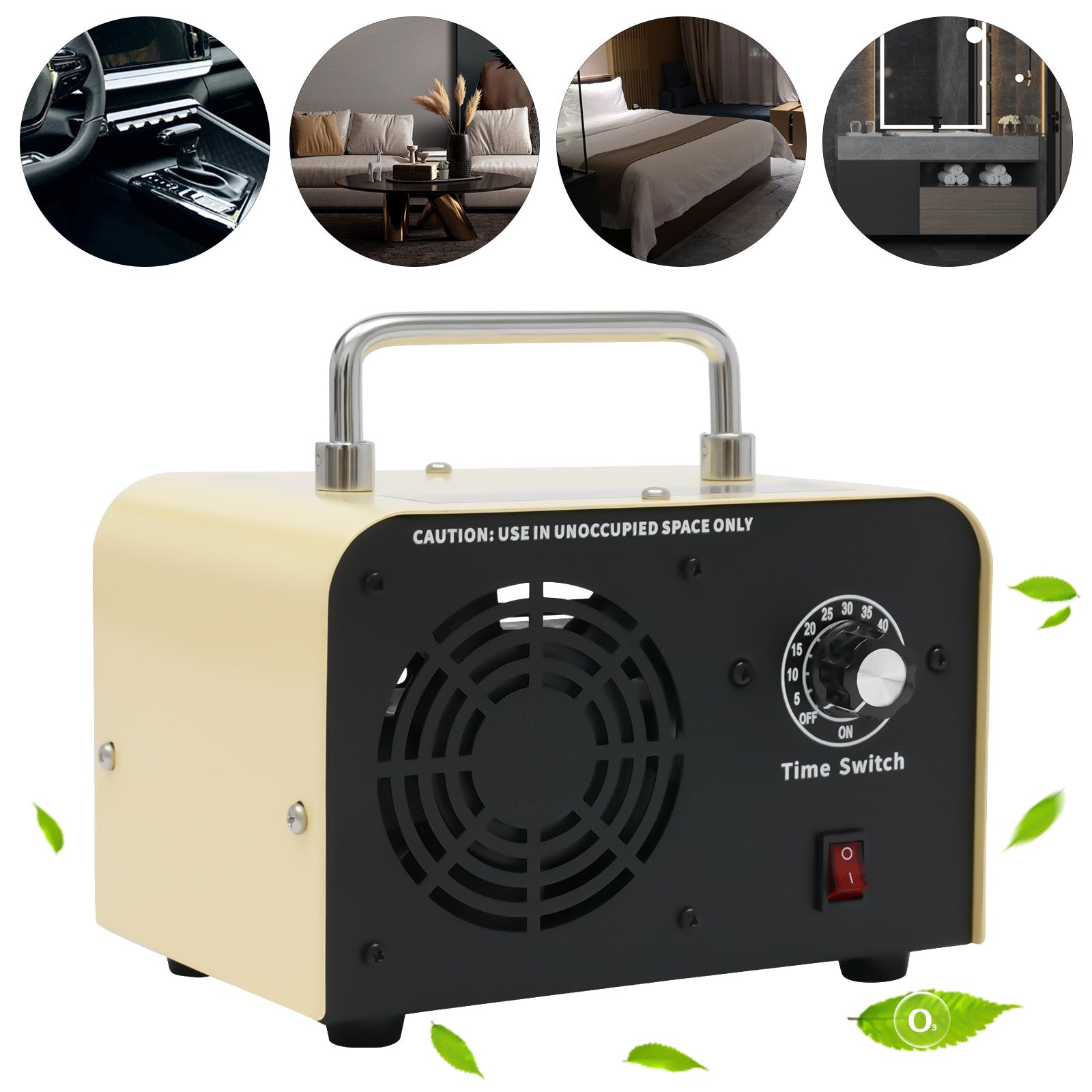 Generatore di ozono industriale 10.000 mg/h,dispositivo portatile ozono odore depuratore d'aria per camere, fumo, auto e animali domestici